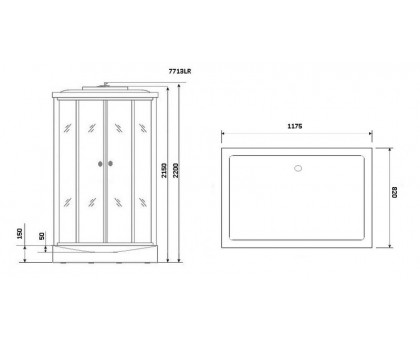 Душевая кабина Niagara Lux 7713WL серебро 120х82 см