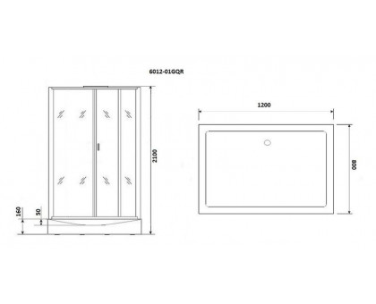 Душевая кабина Niagara Premium NG-6012-01GQR 120х80 см