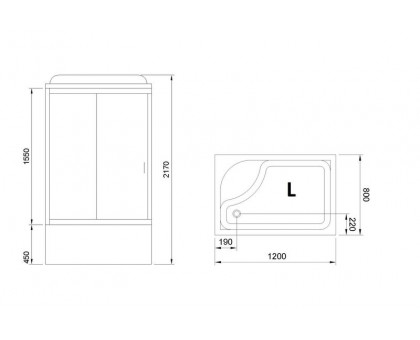 Душевая кабина Royal Bath RB 8120BP1-M 120х80 см, с матовыми стеклами, правосторонняя