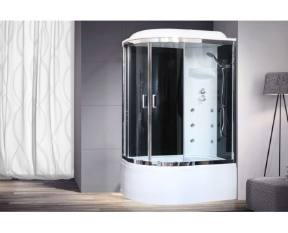 Душевая кабина Royal Bath RB 8120BK3-BT-CH 120х80 см, с прозрачными стеклами, правосторонняя