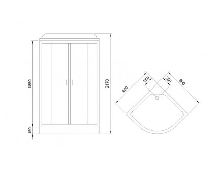 Душевая кабина Royal Bath RB 90HK1-M-CH 90х90 см, с матовыми стеклами