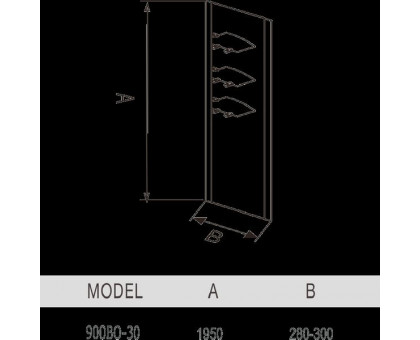 Душевое ограждение 30х195 WeltWasser WW900 900B-30
