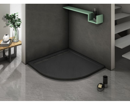 Душевой поддон WeltWasser WW TRR 100 STONE-BL 100х100 см черный с сифоном