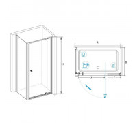Душевой уголок RGW PA-44 (PA-02 + Z-12 + A-11) 80x70, прозрачное стекло