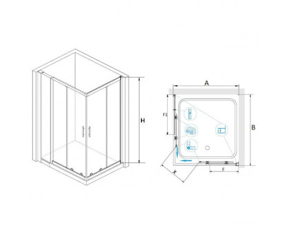 Душевой уголок RGW HO-42 (HO-31 + Z-41) 80x110, прозрачное стекло