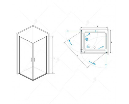 Душевой уголок RGW LE-30 80x80, прозрачное стекло
