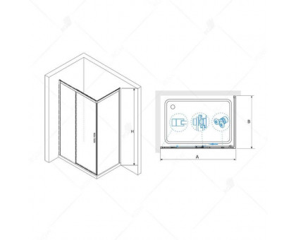 Душевой уголок RGW LE-41B (LE-12B + Z-22B) 170x100, прозрачное стекло