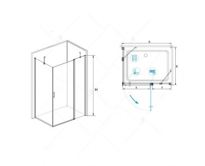 Душевой уголок RGW LE-44 (LE-04+Z-14) 110x100, прозрачное стекло