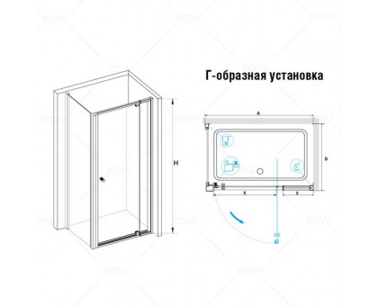 Душевой уголок RGW PA-32 (PA-02 + Z-050-1) 100x100, прозрачное стекло