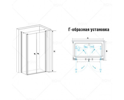 Душевой уголок RGW PA-37 (PA-04 + Z-12 + A-11 + держатель) 80x80, прозрачное стекло