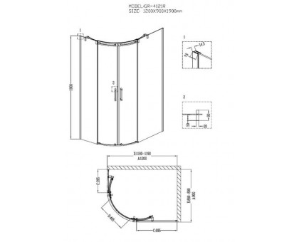 Душевой уголок Grossman GR-4121R 120х90