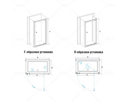 Душевой уголок RGW PA-43 (PA-05 + Z-12) 90x100, прозрачное стекло