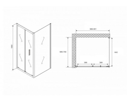 Душевой уголок ABBER Sonnenstrand AG07090B-S70B