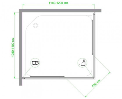 Душевой уголок Royal Bath RB HPD-C 110х120 см, с матовыми стеклами