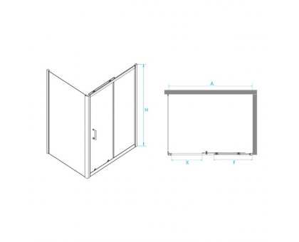 Душевой уголок RGW PA-74B (PA-14B + Z-050-2B) 170x80, прозрачное стекло