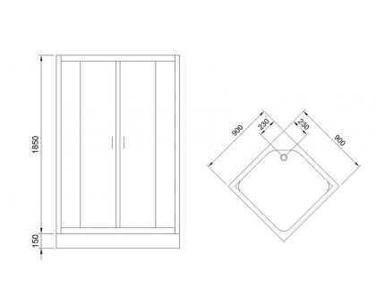 Душевой уголок Royal Bath RB 90HP-C-CH 90х90 см, с матовыми стеклами