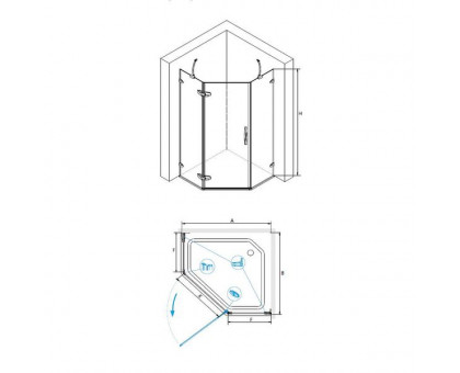 Душевой уголок RGW SA-81 90x90, прозрачное стекло
