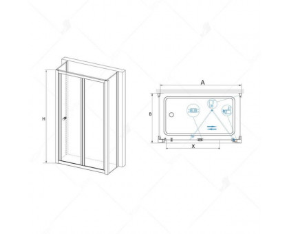 Душевой уголок RGW CL-41 P (CL-21 + 2Z-050-1) 80x100, прозрачное стекло