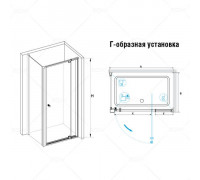 Душевой уголок RGW PA-32 (PA-02 + Z-12 + A-11) 100x100, прозрачное стекло