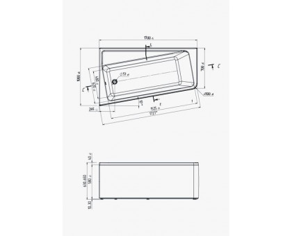 Ванна акриловая Marka One DIRECT L 170х100 см левосторонняя